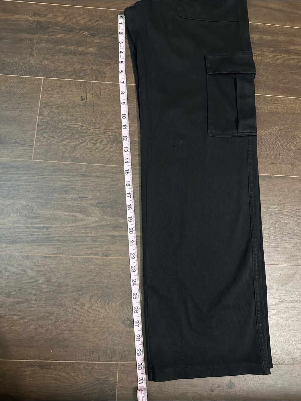 NWT Halara Flex Mid Rise Black Cargo Pockets Straight Leg Casual Jeans - Small - Picture 6 of 13